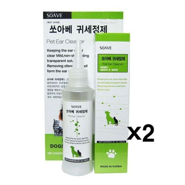강아지 고양이 귀세정제 120ml 2개 귀청소 위생용품