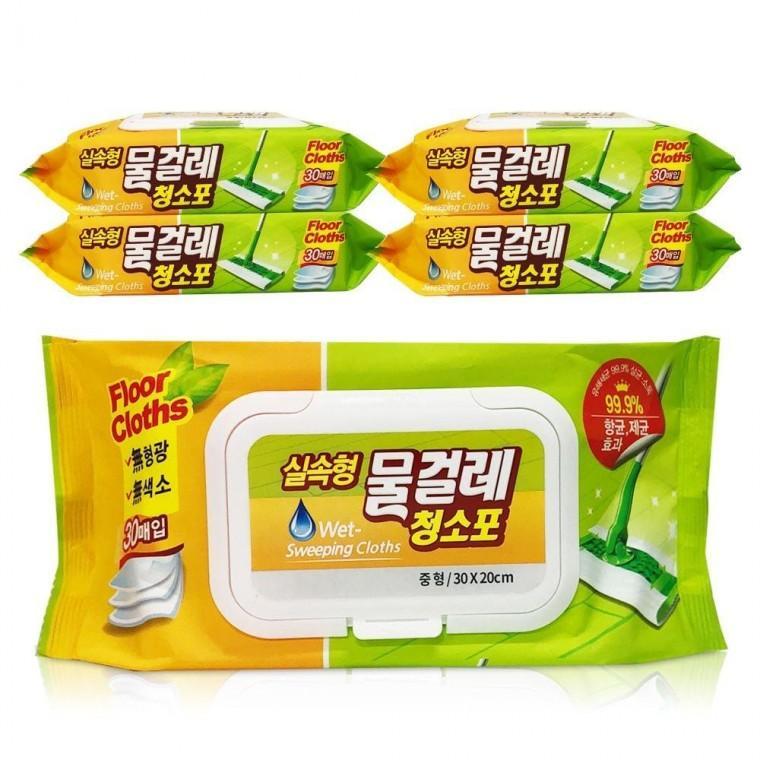 실속형 중형 30매 5팩 물티슈 물걸레 청소포 일회용