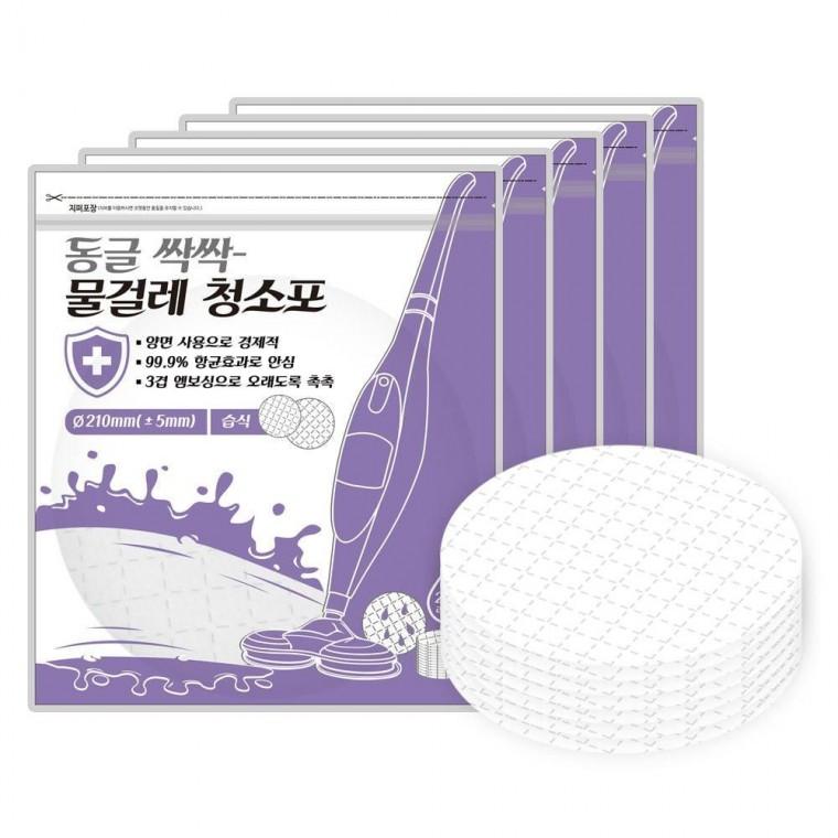 일회용 물걸레 원형 습식 청소포 21cm 100매