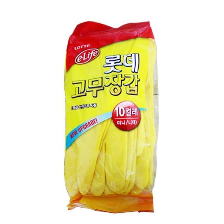 고무장갑 옐로우 미니 L 10개입 다용도 주방 청소 설거지
