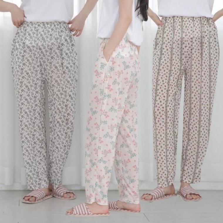 냉감 9부 여성 여름 몸빼바지 홈웨어 허리밴딩 팬츠 실내복 파자마 작업복 잠옷