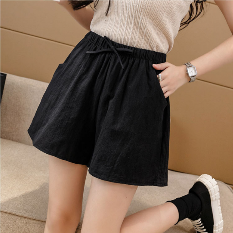 여성 여름 외출 휴양지 패션 3부 밴딩 반바지