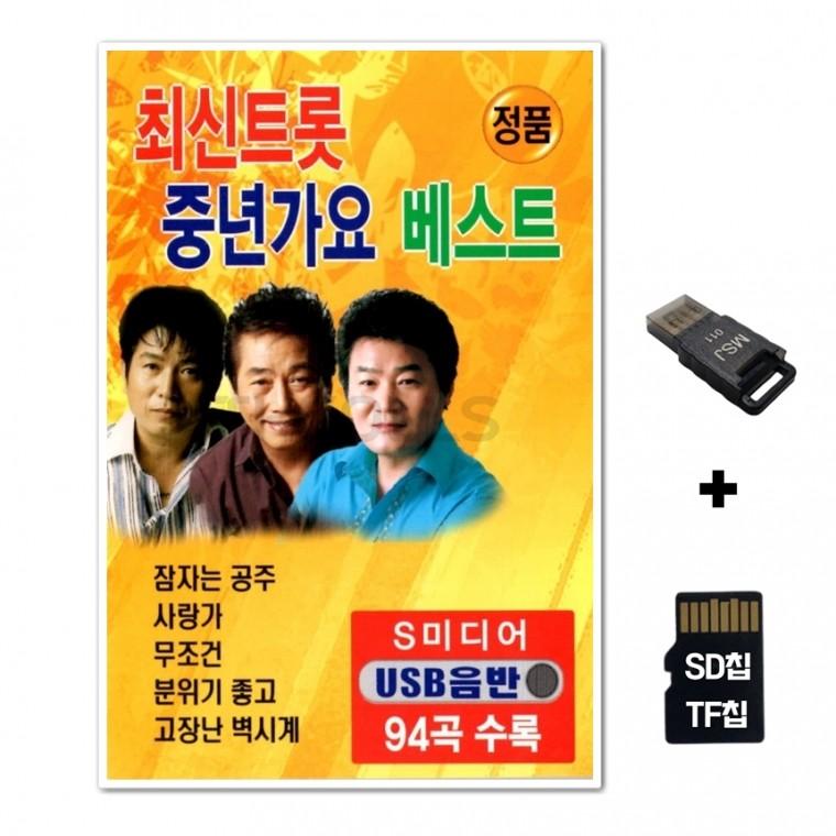 [SM]SD노래칩+USB리더기 최신트롯 중년가요