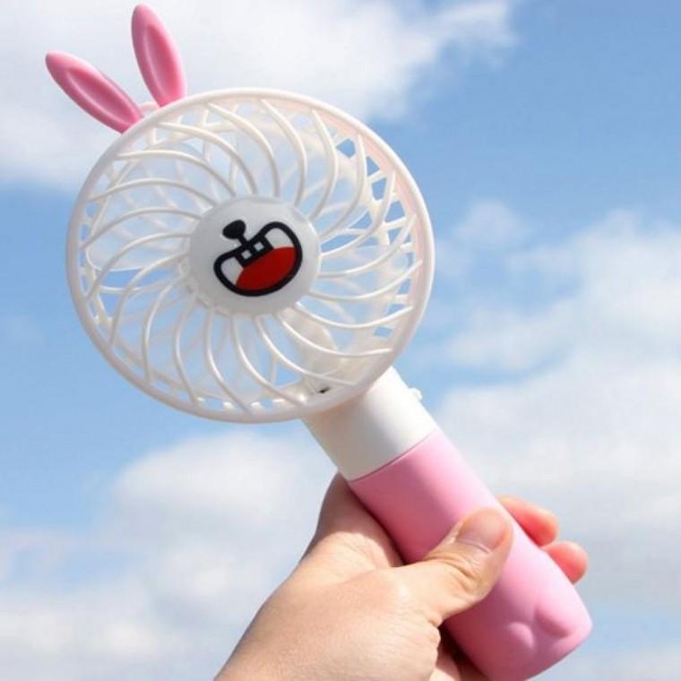 목걸이줄 토끼 손풍기 핸디형 7표정 핸드 미니선풍기 손선풍기 휴대용