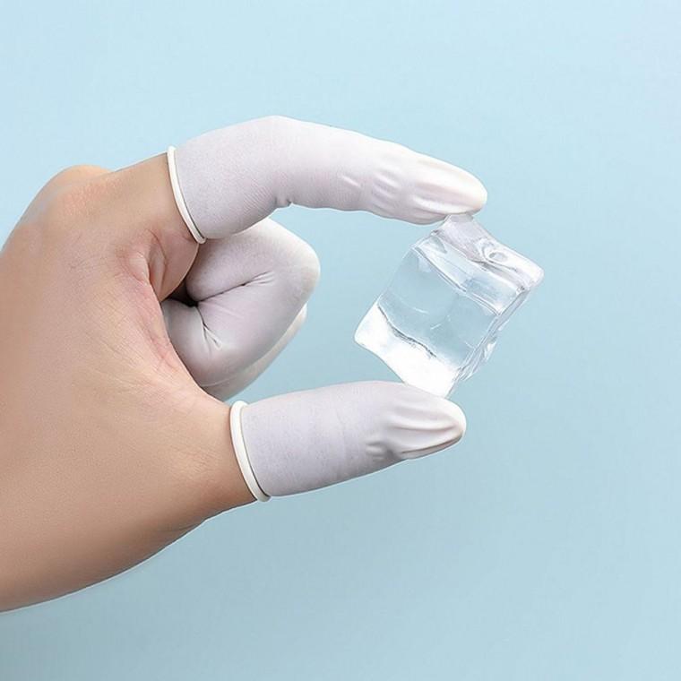 미끄럼방지 라텍스 일회용작업 고무장갑 캡 손가락 오염방지 부자재