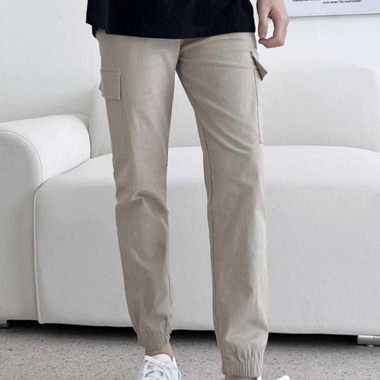남자 남성 카고 밴딩 바지 팬츠 봄 여름 기본 베이직 데일리 캐주얼 등산 운동 실내 일상 조거 컬러 캠핑룩