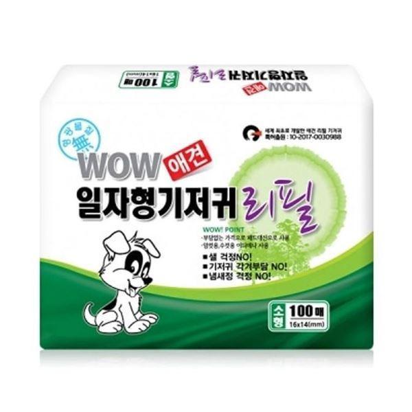 와우 매너벨트 소형 강아지생리대 리필용 애견기저귀수컷 일자형 강아지배변패드 100매 애견 강아지기저