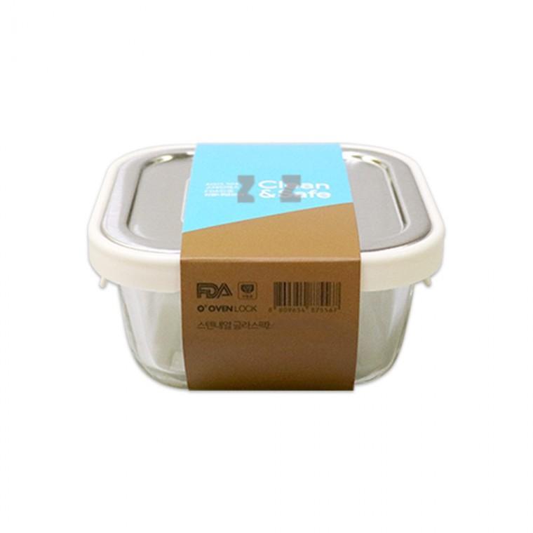 스텐 내열 글라스팩 정2호 520ml-H/스텐뚜껑/내열유리/밀폐용기/반찬통