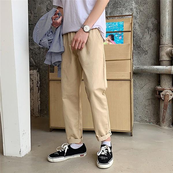 모던 데일리 3컬러 무지 남성 일자 면바지 IS-PA02