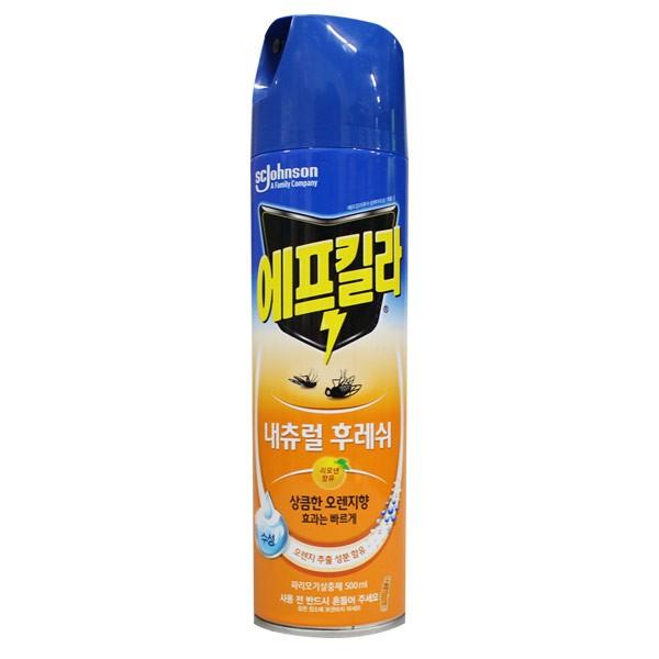 에프킬라큐 수성 에어로솔 상큼한오렌지향 500ml 에프킬라살충제 모기살충제 파리살충제 살충제 에어졸-TJ