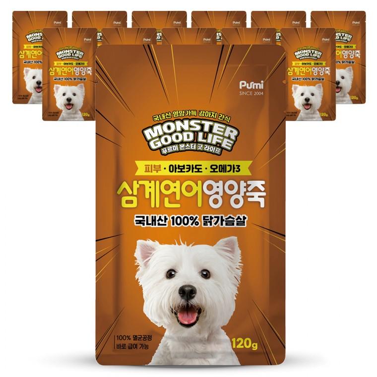 [푸르미] 몬스터 굿라이프 삼계연어 영양죽 120g 12개입 1박스
