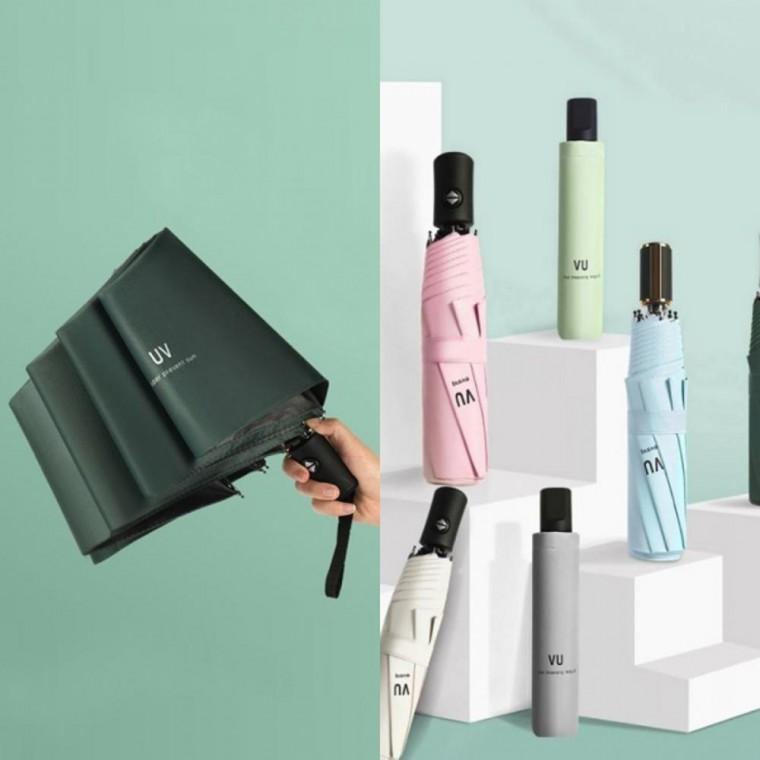 우산 썬블로커 3단 자동 UV차단 양산 판촉물 파스텔 접이식 원터치