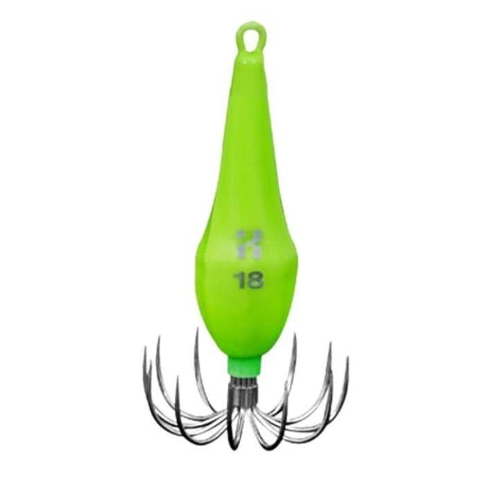 카즈미 에기 쭈꾸미 미끼 낚시 바늘 에기 형광 18호
