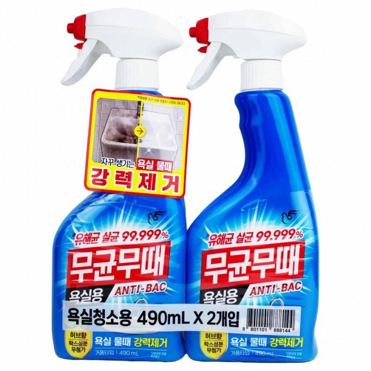 무균무때 안티박 욕실 물때 세정제 허브향 490ml 2개입 기획