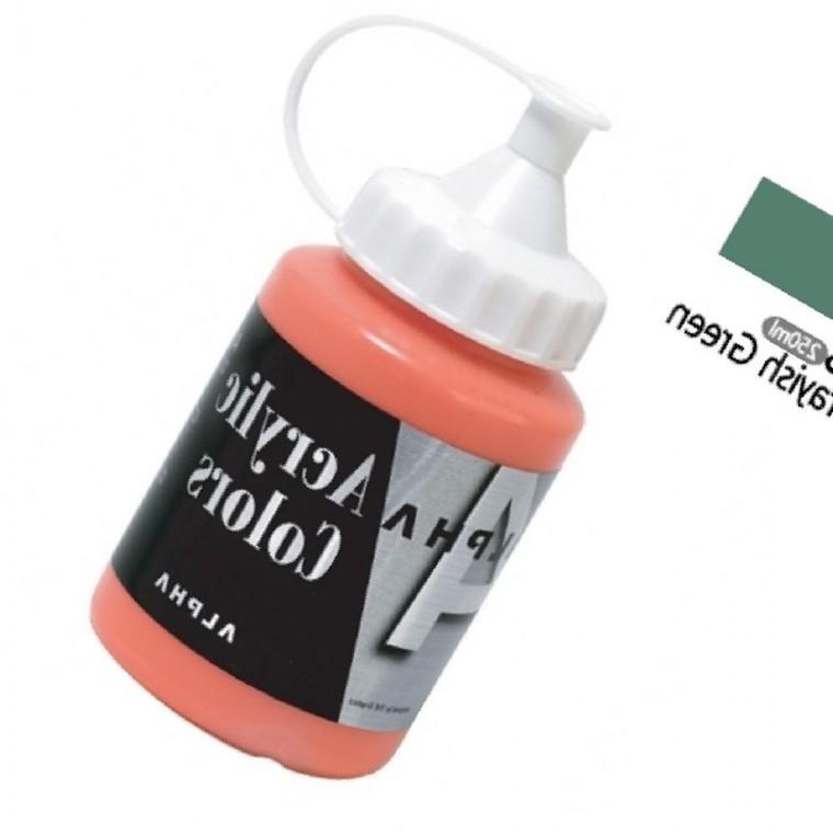 알파 미디엄바디 실버 아크릴물감 250mL 968 그레이쉬그린