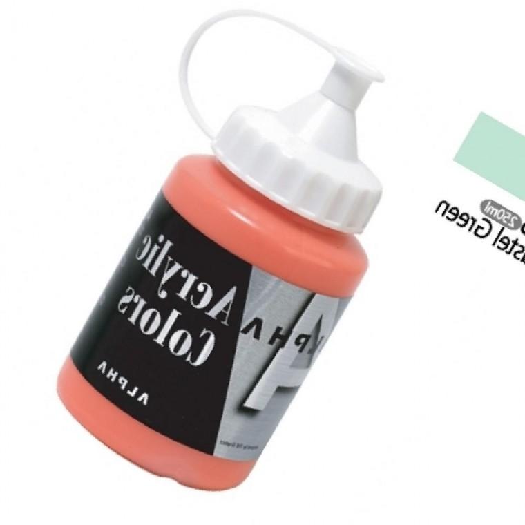 알파 미디엄바디 실버 아크릴물감 250mL 975 파스텔그린