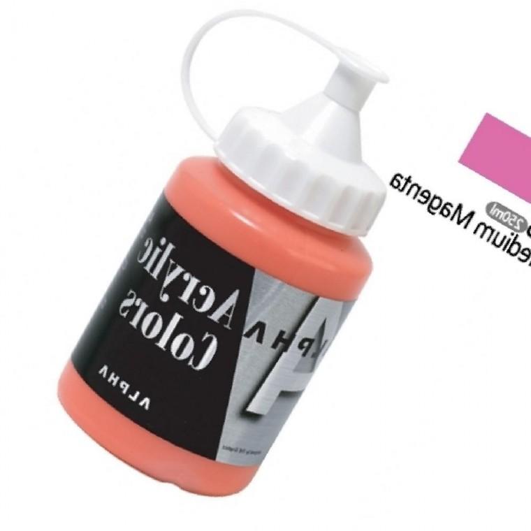 알파 미디엄바디 실버 아크릴물감 250mL 945 미디움마젠타