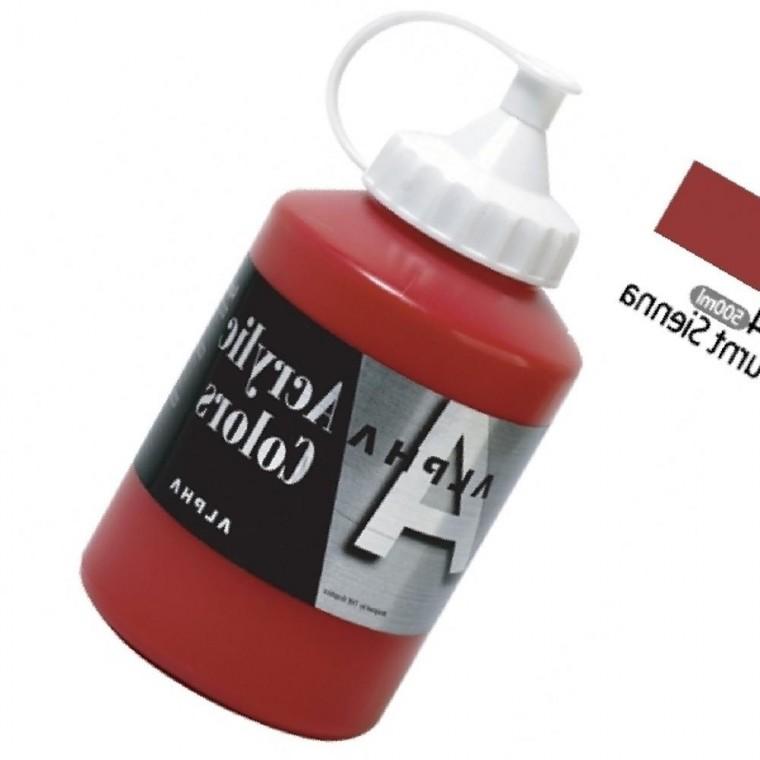 알파 미디엄바디 실버 아크릴물감 500mL 924 번트시에나