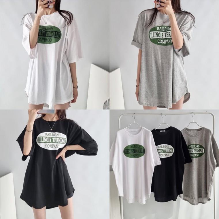 빅사이즈여성의류 오버핏 NS 레일로드박스언발롱티(K884H504)