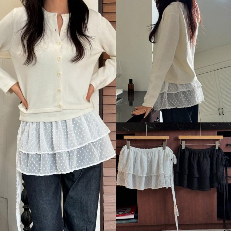 빅사이즈여성의류 오버핏 YP 벨리도트레이어드스커트(T706H504)