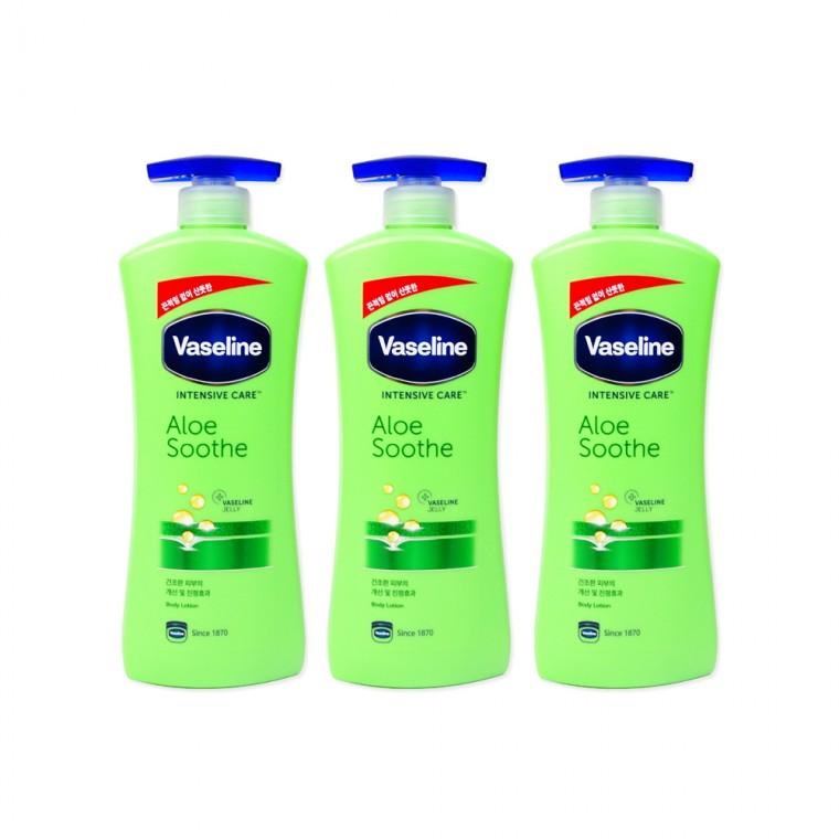 바세린 인텐시브케어 알로에수드로션(600ml)-3개 보습로션 바디로션 알로에로션