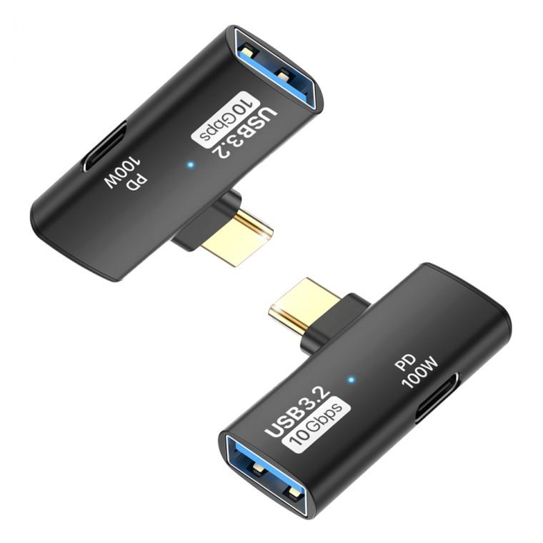 USB3.2 A to C타입 10Gbps 2in1 젠더 T자형 GD18 고속데이터 OTG 외장하드 이어폰 충전 동시연결
