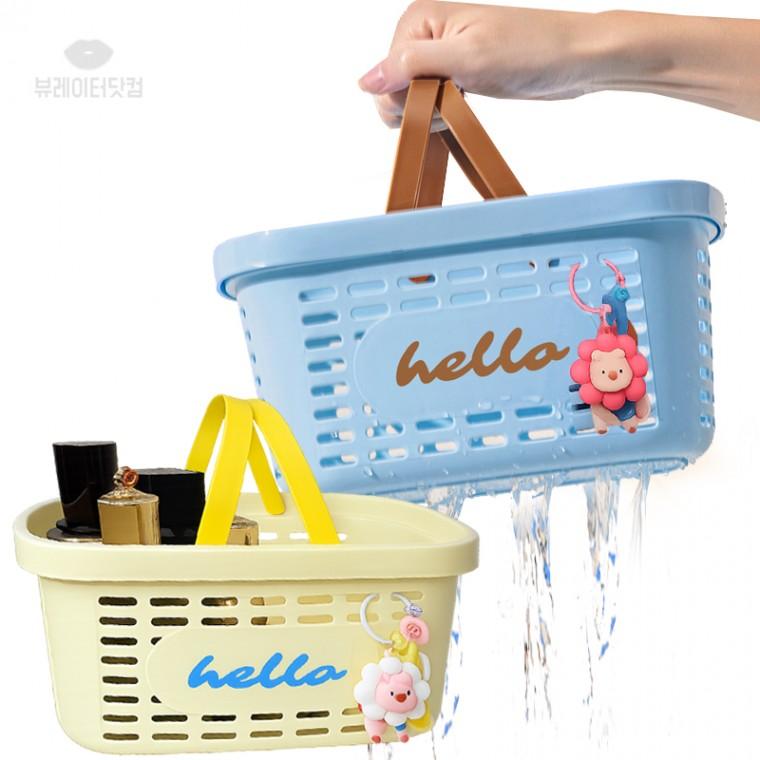 뷰레이터닷컴 팔레트 물빠지는 목욕바구니 샤워 욕실 스파백 키링포함