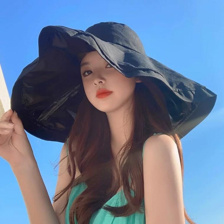 여성 넓은챙모자 와이어햇