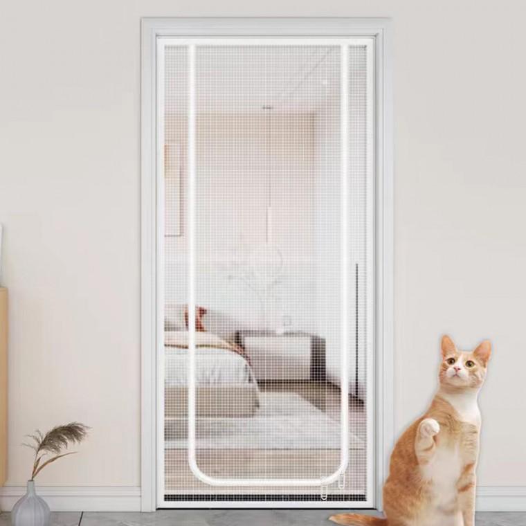 현관문 방묘문 지퍼방충문 110x220cm U형 화이트
