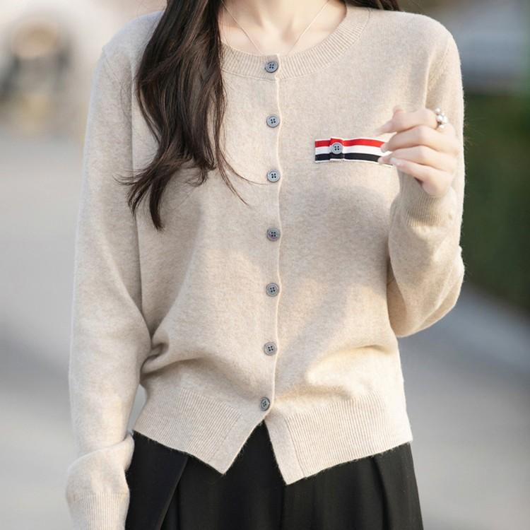 띠 배색 포인트 소프트 여성 가디건 3color
