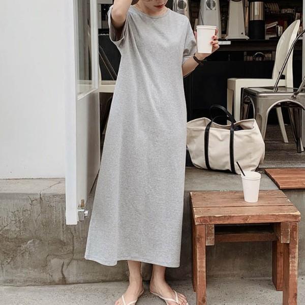 체형을 커버해주는 오버핏 편안한 여유핏 착용감 데일리 반팔 썸머 원피스 홈웨어로 활용
