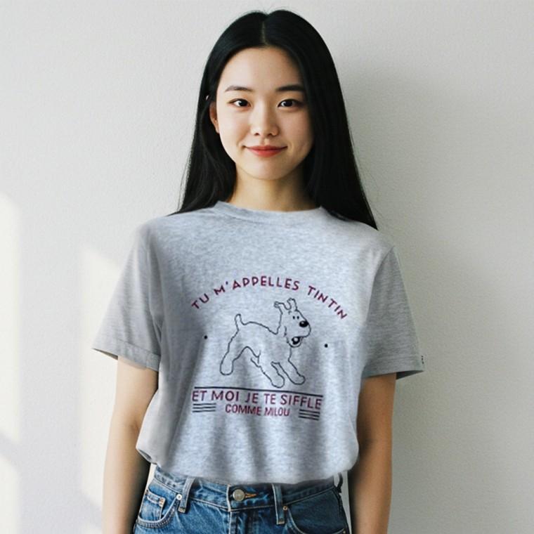 픽원1 귀여운 짧은티셔츠 프린팅반팔 캐릭터 U넥 베이직 댕댕이 강아지 여자 티셔츠