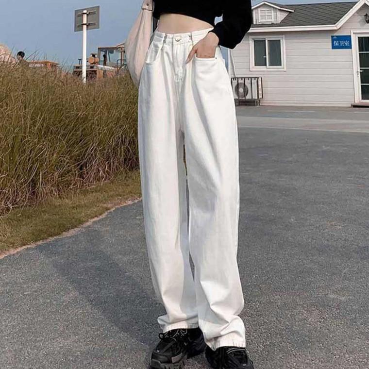 데님 팬츠 데이트 룩 흑청 코디 여자 캐주얼 와이드