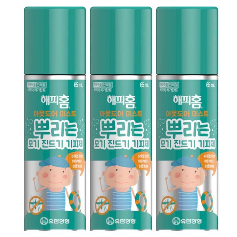 해피홈 아웃도어 미스트 모기 진드기 기피제 65mlx3개
