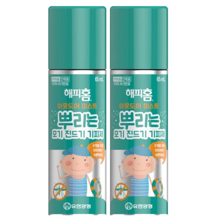 해피홈 아웃도어 미스트 모기 진드기 기피제 65mlx2개
