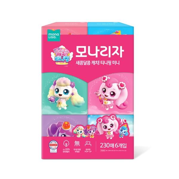 모나리자 미용티슈 캐치 미니각티슈 230매x6입