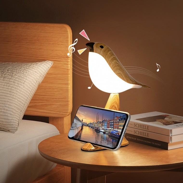 bookaz 리모컨 원목 우드 버드 led 거치대 무드등 조명 새 수면등 테이블 인테리어