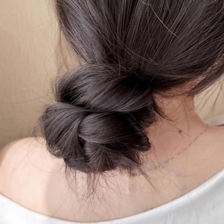 당고머리 스타일리쉬 볼륨 똥머리 묶음 부분가발