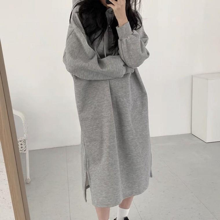 캐주얼원피스 후드원피스 후드 심플 무지원피스 UC-0143