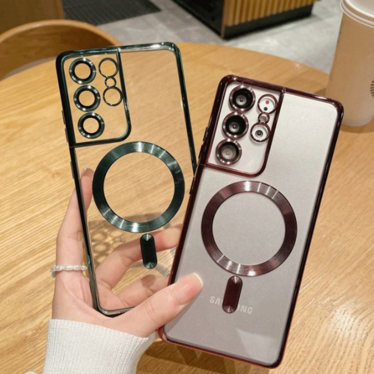 뉴 메탈 맥세이프 갤럭시S24울트라용 풀커버 케이스/카메라쉴드/카메라렌즈보호/무선충전/충격보호