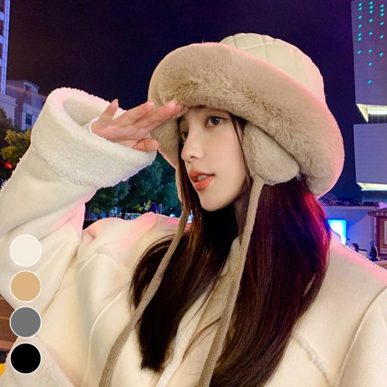 여자모자 여성모자 패딩 퍼 귀달이 버킷햇 ELM-172