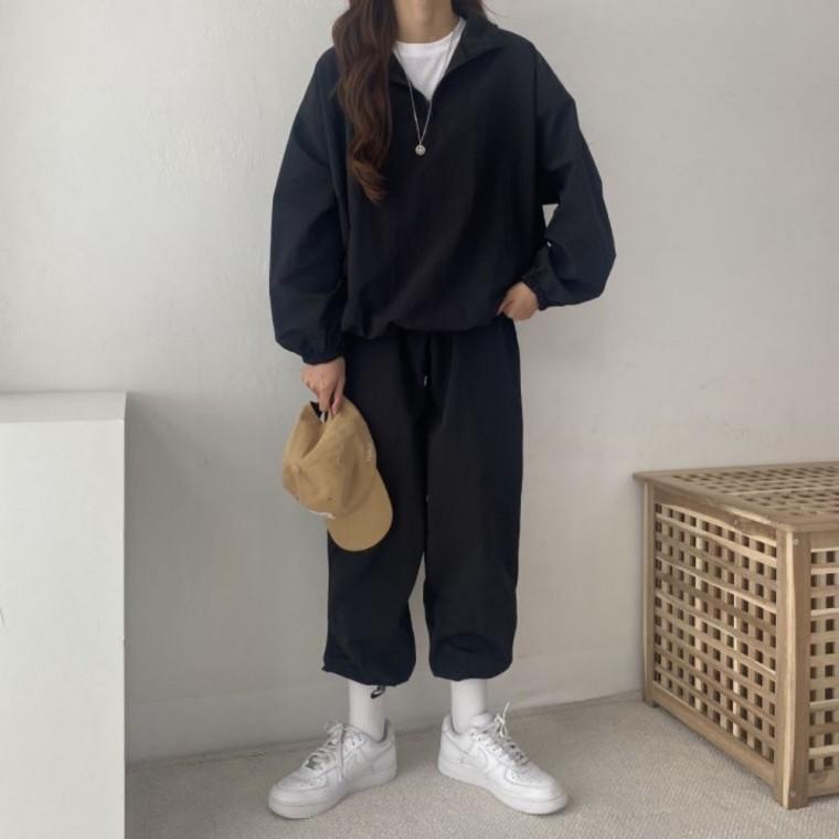 페미닌룩 데일리룩 포시즌 데일리 반집업 세트 SNY-0014