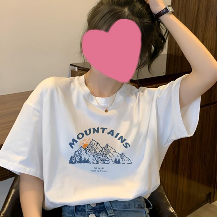 여성의류 봄옷 프린팅 면 100 박스티 JSC-24062202