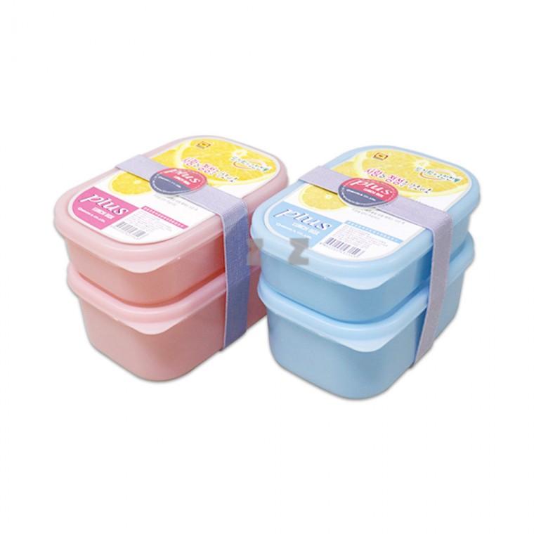플러스 2칸찬통 도시락 2P세트(소)-H/런치박스/피크닉/소풍도시락/소풍찬합/도시락통/학생식판/직장인도시
