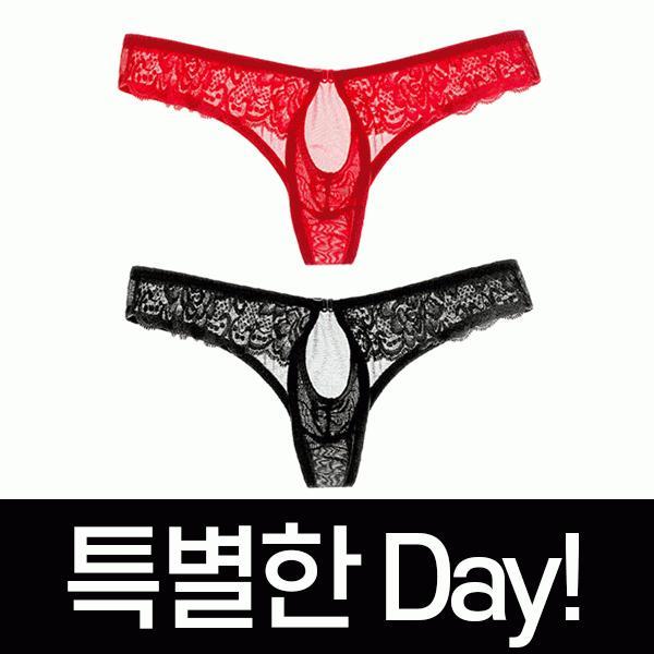 [POIPOI] 남성용 시스루 앞트임 게이 섹시 속옷 이벤트 망사 팬티 1+1 당일출고