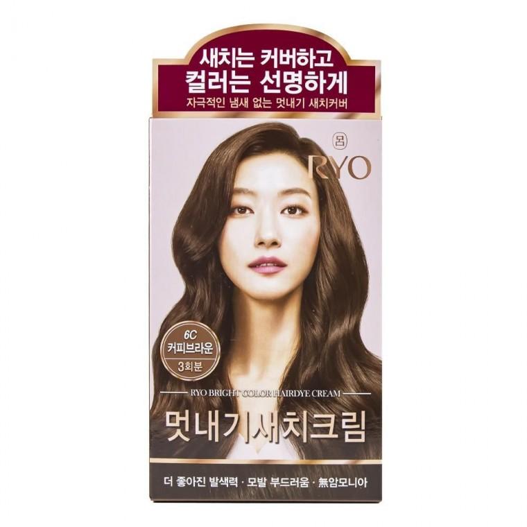려 우아채 염색 크림 6C 커피브라운 3회분