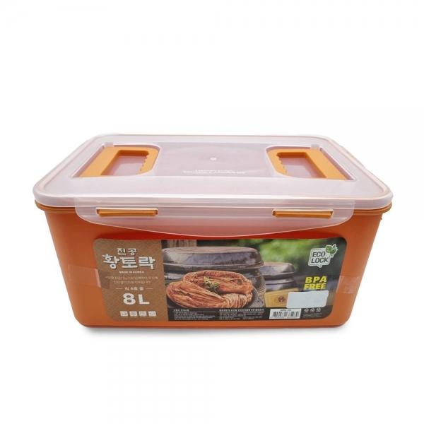 황토락 김치통 6호 중 8L 핸들 밀폐 절임 보관용기