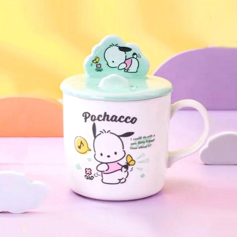 산리오 포차코 뚜껑 거치대 머그컵 400ml