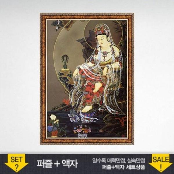 1000조각 직소퍼즐 - 수월관음도 앤틱골드 액자세트