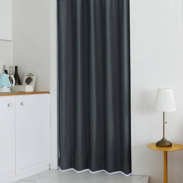 빛차단 암막커튼 챠콜 나비주름 75x230cm 1장